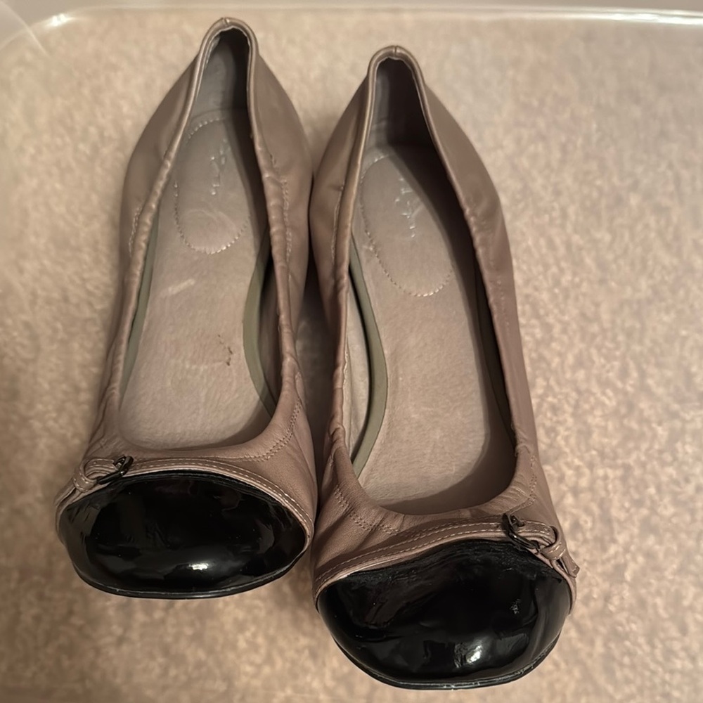 Stylish Taupe and Black Women's Flats